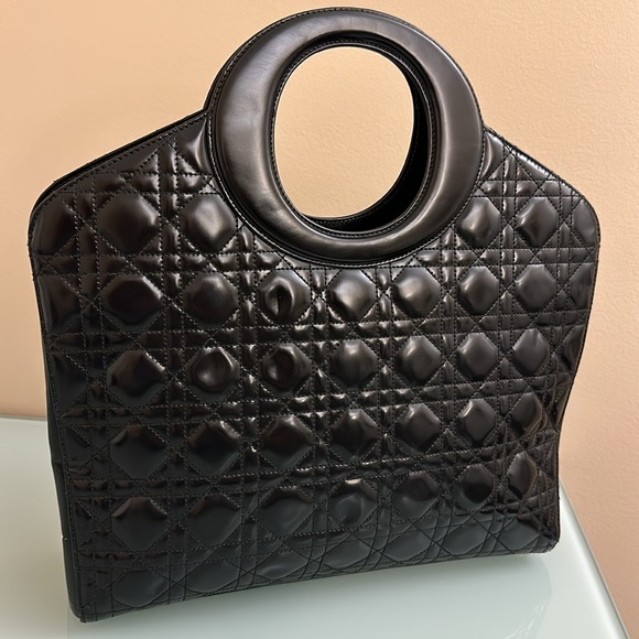 Authentic Christian Dior Vintage Leather Cannage Bag in Black Leather - Picture 3 of 7